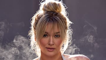 Hunter McGrady was photographed by Derek Kettela in Saas-Fee, Switzerland. 