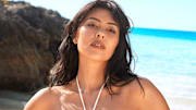 Lauren Chan was photographed by Ben Watts in Bermuda. Swimsuit by Mare Perpetua.