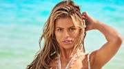 Brooks Nader was photographed by Ben Watts in Bermuda. Swimsuit by It’s Now Cool. Top by JÉBLANC.