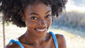 Tanaye White was photographed by Anne Menke in Sacramento, Calif. Swimsuit by Frankies Bikinis.