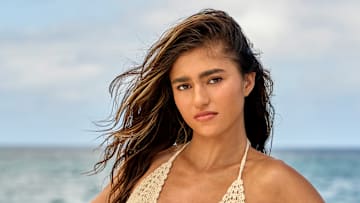 Rayna Vallandingham was photographed by Yu Tsai in Jamaica. Swimsuit by Akoia Swim.