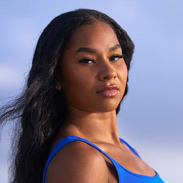 Jordan Chiles was photographed by Ben Horton at The Boca Raton. Swimsuit by Andi Bagus.