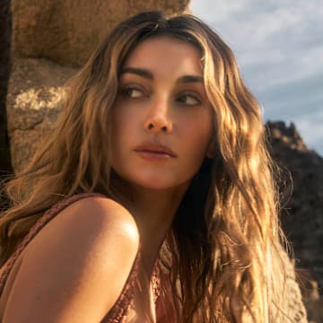 Brianna LaPaglia was photographed by Katherine Goguen at The Austin Estate. Swimsuit by Isa Boulder.