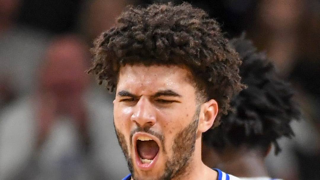 Duke Blue Devils forward Cameron Boozer (12) celebrates after scoring Saturday, March 21, 2026, during the NCAA Men’s Basketball Tournament second round game against the TCU Horned Frogs at Bon Secours Wellness Arena in Greenville, South Carolina.
