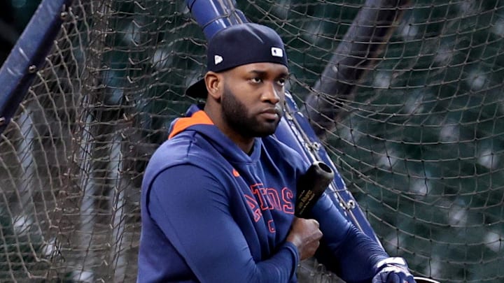 Yordan Alvarez is returning to the Astros' lineup after missing nearly four months. Yordan Alvarez is returning to the Astros' lineup after missing nearly four months.