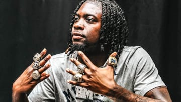 Rod Moore shows off his championship rings while back home in Ohio.