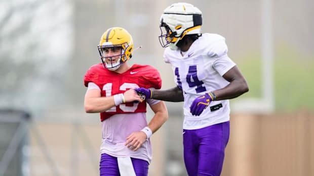 Brian Kelly and the LSU Tigers Football team worked through Day 6 with Garrett Nussmeier and Trey'Dez Green shining.