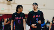 JJ Crawford (left) and Tyran Stokes played together for the first time this past week for Rainier Beach (WA).