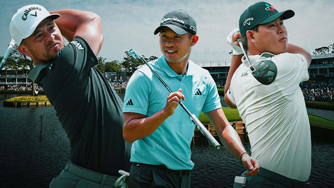 Xander Schauffele (left) Collin Morikawa (center) and Si Woo Kim (right) are among our betting picks for the Players. 