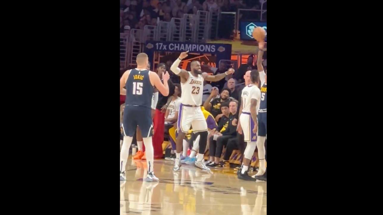 Los Angeles Lakers' LeBron James, Denver Nuggets