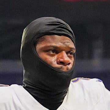 Baltimore Ravens quarterback Lamar Jackson leaves the field after the game against the Minnesota Vikings.