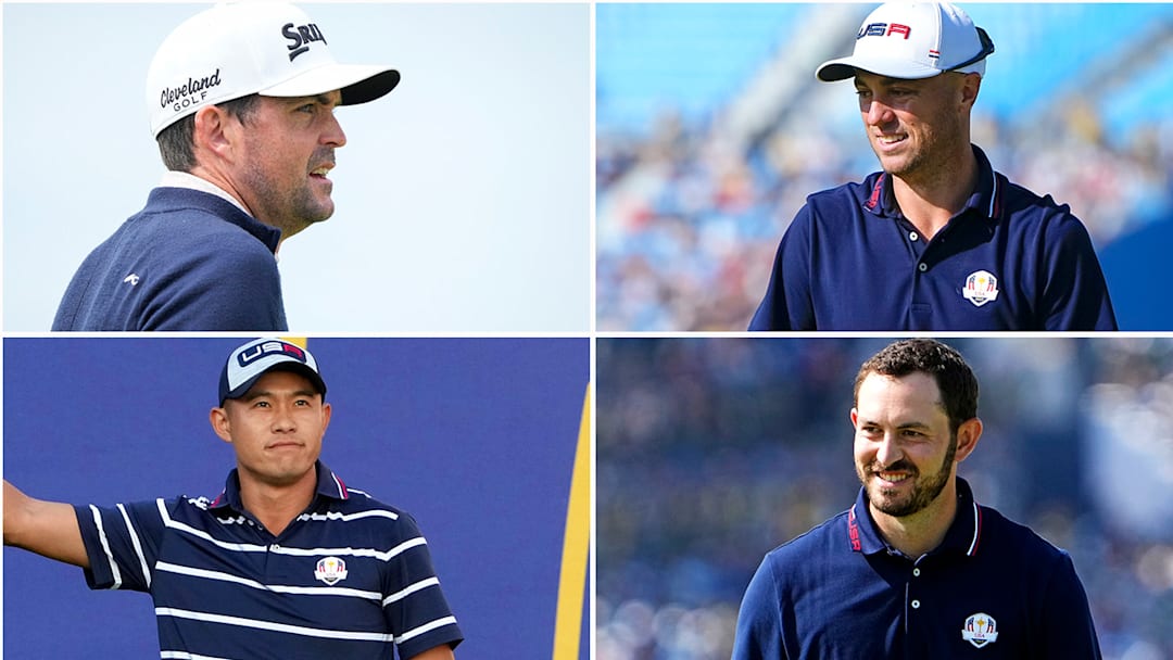 Captain Bradley (top left) could select himself, plus other contenders like Justin Thomas, Patrick Cantlay and Collin Morikawa.
