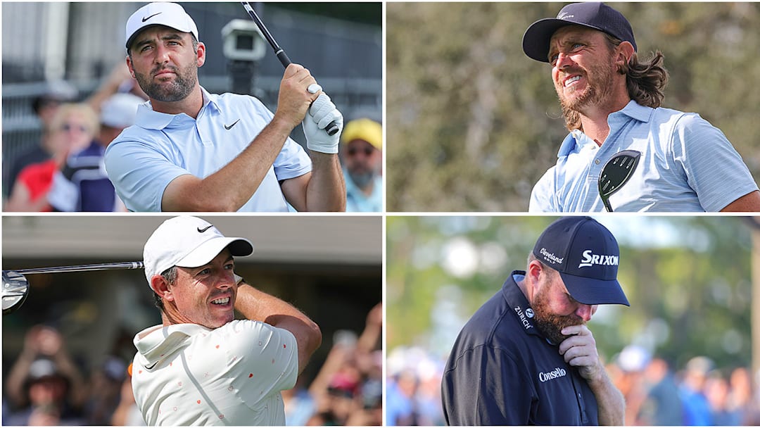 Key players to watch at the Players Championship include (clockwise from top left) Scottie Scheffler, Tommy Fleetwood, Shane Lowry and Rory McIlroy.