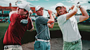 Robert McIntyre (left), Matt Fitzpatrick (center) and Tommy Fleetwood (right) are among the betting picks at the Scottish Open. 