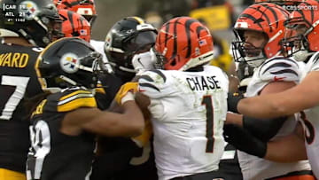 Steelers' Jalen Ramsey was ejected for throwing a punch during Sunday's game against the Bengals.