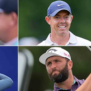 (Clockwise from top left) Sepp Straka, Rory McIlroy, Jon Rahm and Nelly Korda crack our list of the top nine newsmakers in golf.