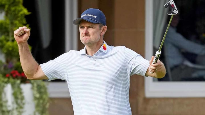 Justin Rose birdied 18 on Friday to pull into a tie for second at Royal Troon.