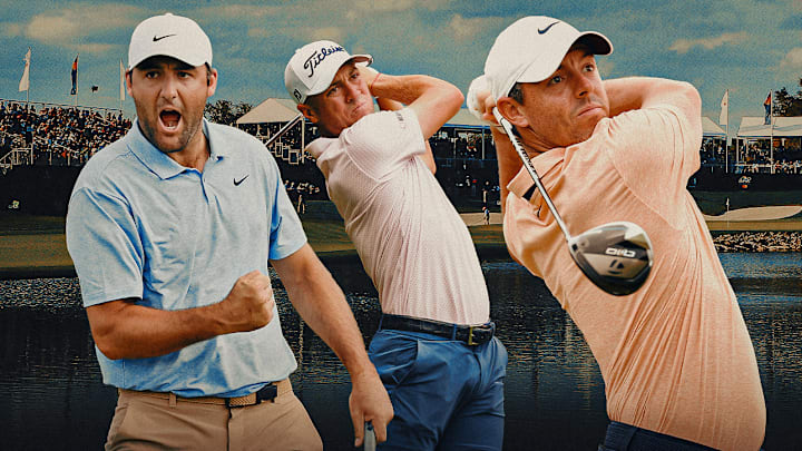 Scottie Scheffler (left), Justin Thomas (center) and Rory McIlroy (right) are all picks for the API. 