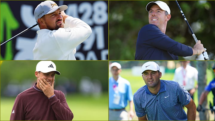 (Clockwise from top-left): DeChambeau, McIlroy, Scheffler and Åberg should factor this week.