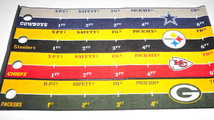 NFL themed putting mats for the football-loving golfer.