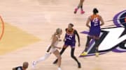 Phoenix Mercury's DeWanna Bonner stared down Indiana Fever's Lexie Hull after making a three in the Mercury's win Thursday night.