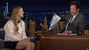 New York Liberty star Sabrina Ionescu introduces her unreleased signature Nike shoes on "The Tonight Show Starring Jimmy Fallon."