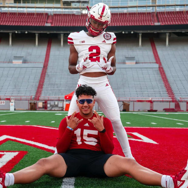 Four-star wide receiver wearing a Nebraska uniform on a visit to Lincoln.