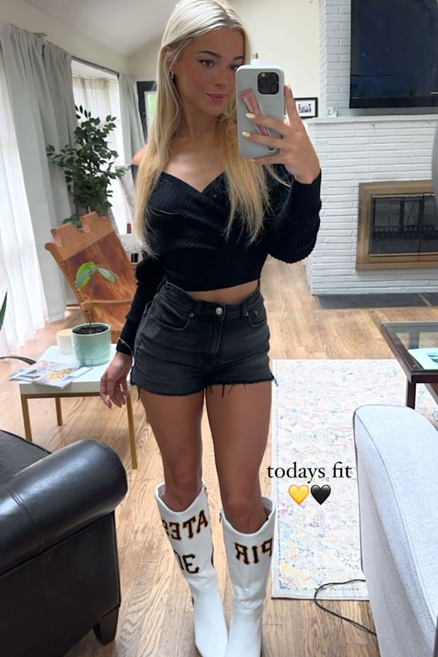 Livvy Dunne wows in drop dead gorgeous Paul Skenes boots fit