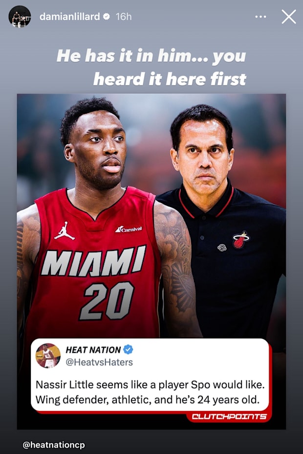Damian Lillard's Instagram Story