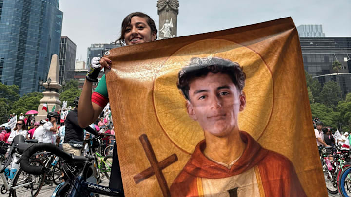 Una de las postales más emblemáticas de la fiesta ciclista en honor a Isaac del Toro.