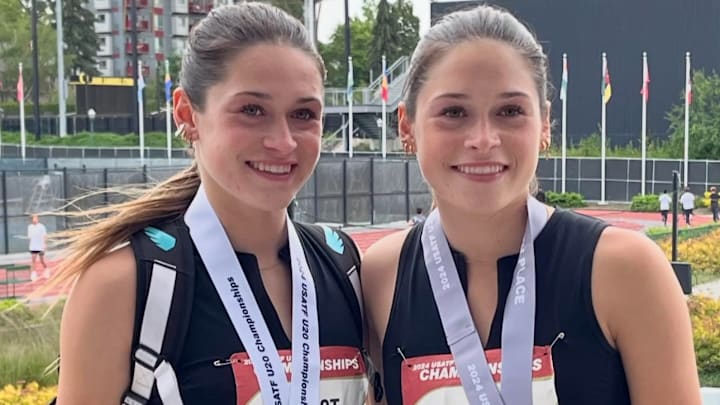 Herbst twins, Makenna and Morgan pose together after the USATF U20 championships in June 2024. Herbst twins, Makenna and Morgan pose together after the USATF U20 championships in June 2024.