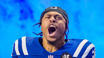 Jonathan Taylor of the Indianapolis Colts is fired up