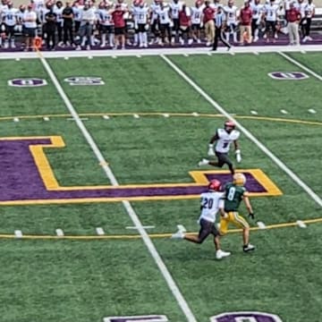 St. Joseph's Prep defensive back Ryan McDonald (No. 9) tracks a ball during a game against St, Edward (Ohio) on August 31, 2024. 