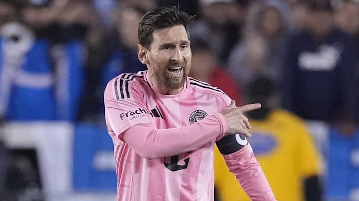 Lionel Messi confronted referee Joe Dickerson after the Herons' draw with San Jose Earthquakes. Lionel Messi confronted referee Joe Dickerson after the Herons' draw with San Jose Earthquakes.