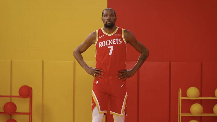 Kevin Durant debuts the Houston Rockets "Icon" uniform.