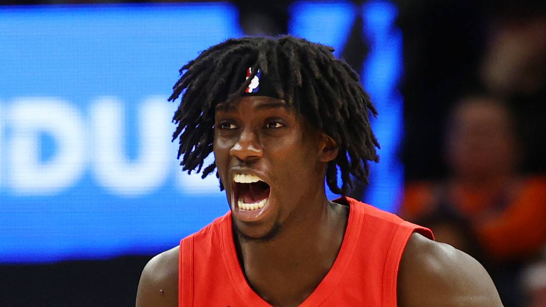 Feb 22, 2026; Phoenix, Arizona, USA; Portland Trail Blazers guard Sidy Cissoko (91) against the Phoenix Suns at Mortgage Matchup Center. Mandatory Credit: Mark J. Rebilas-Imagn Images