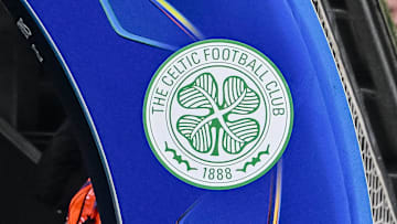 Celtic FC logo during the UEFA Champions League 2024 25 League Knockout Play off Second Leg match between FC Bayern München and Celtic FC at Allianz Arena on February 18, 2025 in Munich, Germany Photo by Harry Langer DeFodi Images Defodi 541 FCBCEL0250218 400 Defodi-541