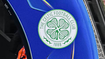 Celtic FC logo during the UEFA Champions League 2024 25 League Knockout Play off Second Leg match between FC Bayern München and Celtic FC at Allianz Arena on February 18, 2025 in Munich, Germany Photo by Harry Langer DeFodi Images Defodi 541 FCBCEL0250218 400 Defodi-541