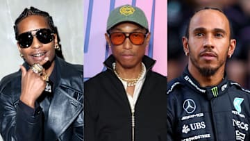 A$AP Rocky, Pharrell Williams and Lewis Hamilton