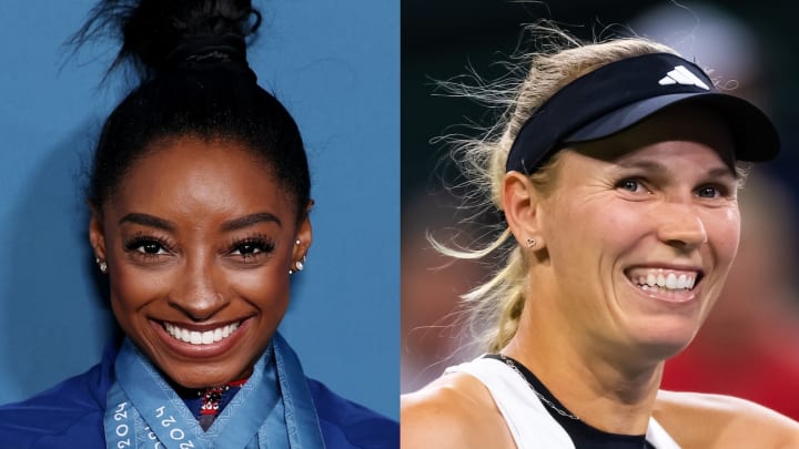 Simone Biles and Caroline Wozniacki