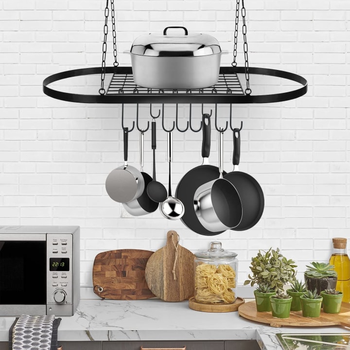Best space-saving kitchen gadgets: Sorbus Pot and Pan Hanging Rack with Hooks