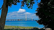 The Mackinac Bridge connects Michigan's upper and lower peninsulas.