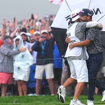 Spaun celebrated the final putt.