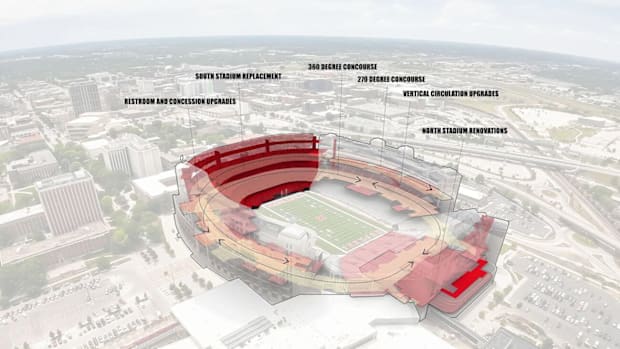 Memorial Stadium proposed renovation in 2023.