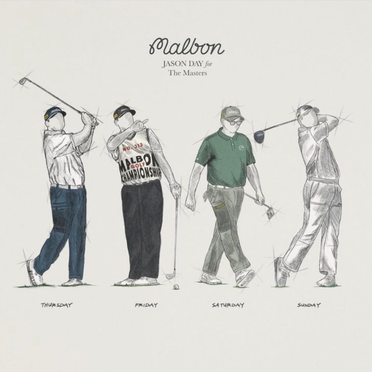 Jason Day Masters scripting from Malbon Golf