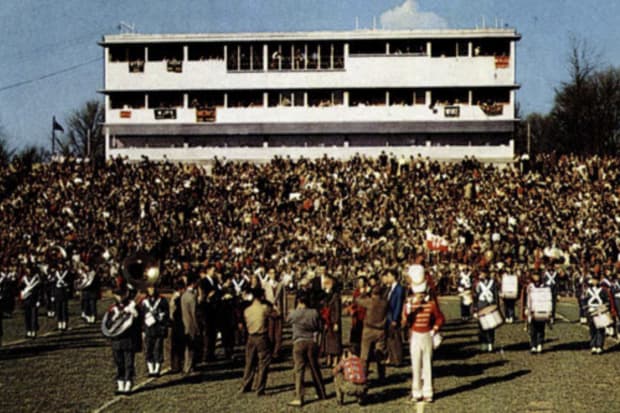 Activities during the 1952 Homecoming Game at old Memorial Stadium.