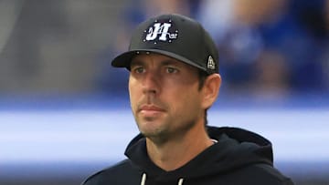 Shane Steichen of the Indianapolis Colts watches a play