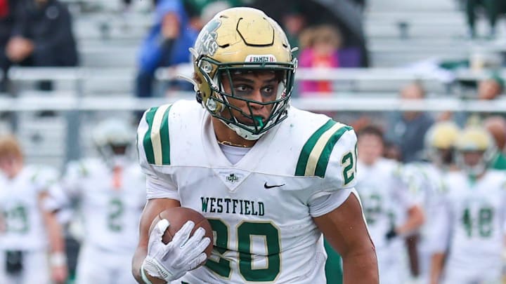 Westfield's Deacon King (20) will once again light up the ground game for the Shamrocks in 2025. Westfield's Deacon King (20) will once again light up the ground game for the Shamrocks in 2025.