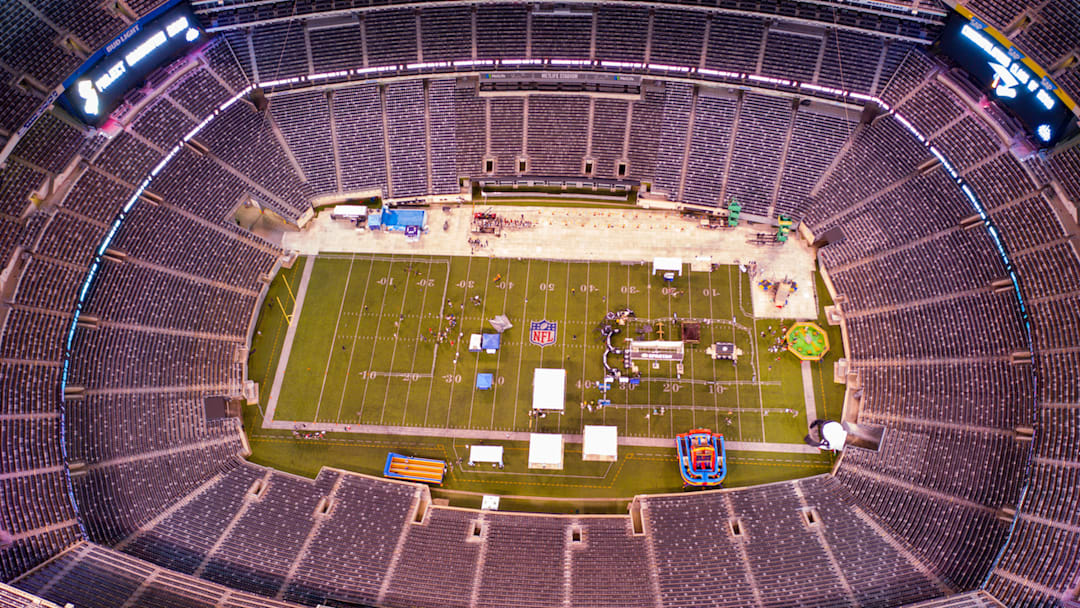 Aerial photo over New York's Metlife Stadium where the final of the 2025 Club World Cup will be held on July 13.