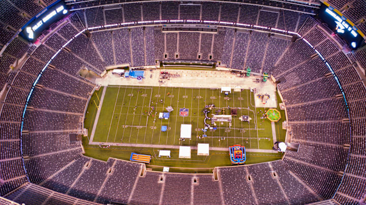 Aerial photo over New York's Metlife Stadium where the final of the 2025 Club World Cup will be held on July 13.